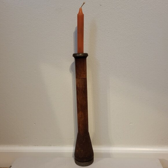 2 - Antique Wood Metal Textile Industrial Beehive Candle Spool Bobbin Spindles - Picture 13 of 14